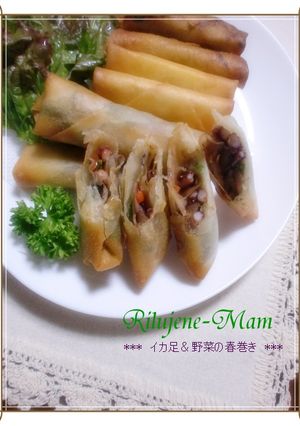 イカ足と野菜の春巻き-レシピのメイン写真