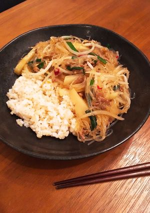やみつき！簡単ひき肉春雨ごはん-レシピのメイン写真