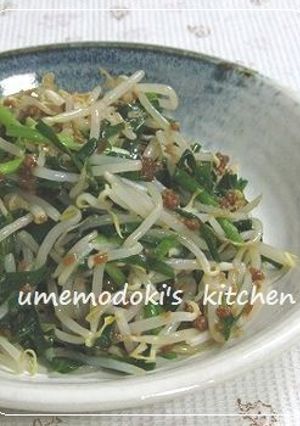 ヘルシー!モヤシとニラの肉味噌和え-レシピのメイン写真