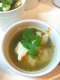 鯛とちんげん菜とクリームチーズのお吸い物-レシピのメイン写真