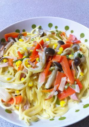 ルクエとフライパンでクリームパスタ-レシピのメイン写真