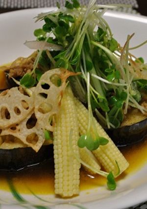 米ナスと豚ひき肉のカレー風味。-レシピのメイン写真
