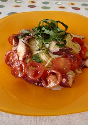 ミニトマトとタコの冷製パスタ☆-レシピのメイン写真