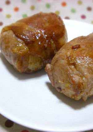 ポテトチップス入り肉巻きおにぎり☆-レシピのメイン写真