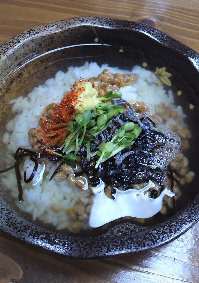 納豆と塩こんぶのお茶漬け-レシピのメイン写真