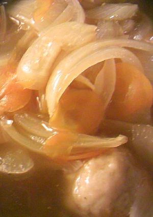 肉団子と玉葱と人参の酢あんかけ-レシピのメイン写真