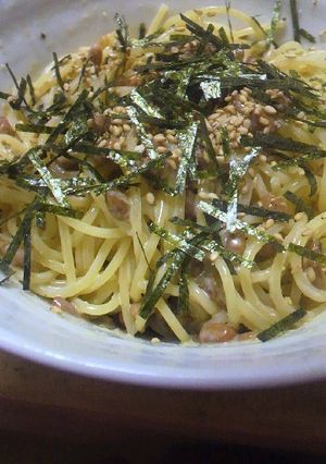大好きﾊﾟｽﾀ☆納豆+山葵+ﾏﾖ-レシピのメイン写真