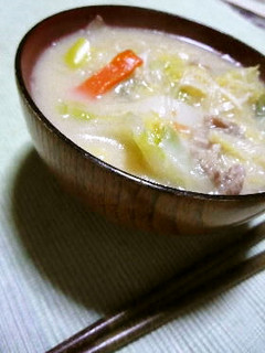 冬野菜のミルク味噌汁-レシピのメイン写真