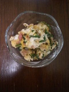 にらとベーコンの卵とじ風-レシピのメイン写真