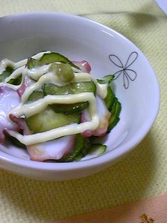 ++タコときゅうりの醤油マヨ和え++-レシピのメイン写真