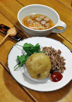 じゃがいも蒸し挽肉添え-レシピのメイン写真