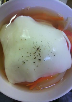 相性バツグン!チーズとうふスープ゚-レシピのメイン写真