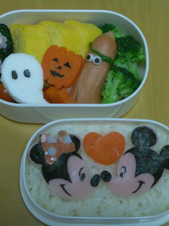 ミッキー&ミニーのお弁当 キャラ弁-レシピのメイン写真