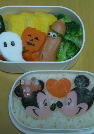 ミッキー＆ミニーのお弁当 キャラ弁-レシピのメイン写真