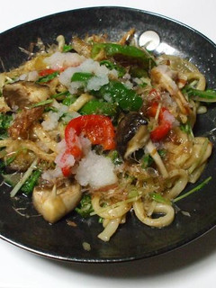 おろしと柚子風味の焼うどん-レシピのメイン写真