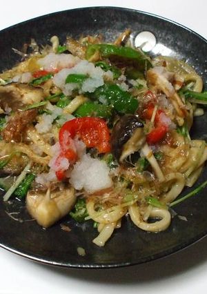 おろしと柚子風味の焼うどん-レシピのメイン写真