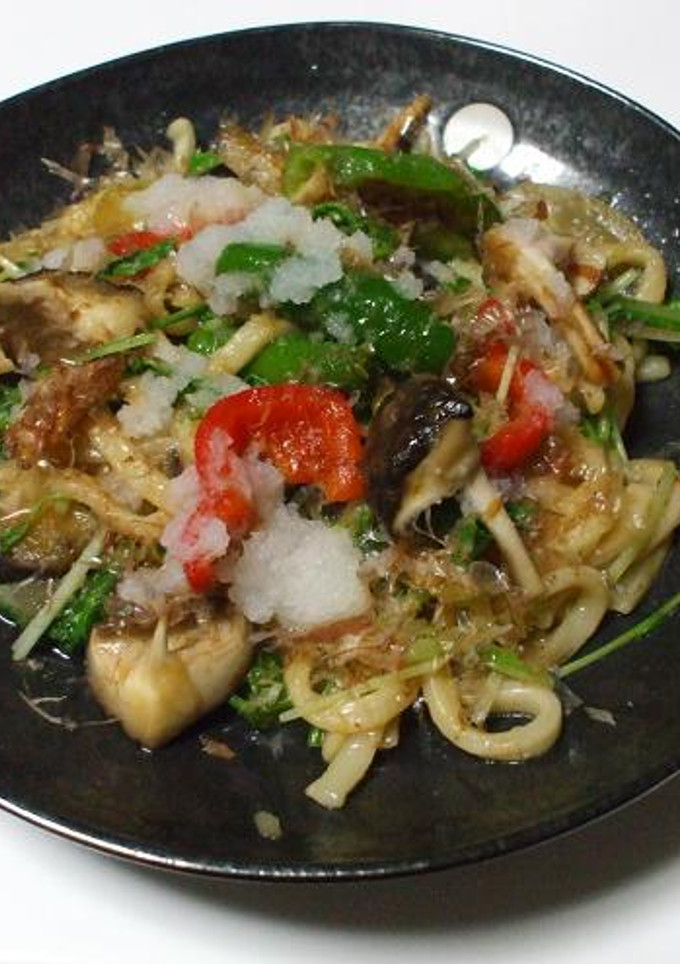 おろしと柚子風味の焼うどん-レシピのメイン写真