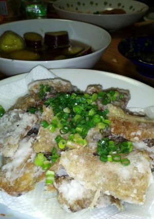 『秋刀魚の竜田揚げ骨煎餅風』-レシピのメイン写真
