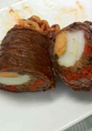 牛肉の野菜・ゆで玉子巻き-レシピのメイン写真