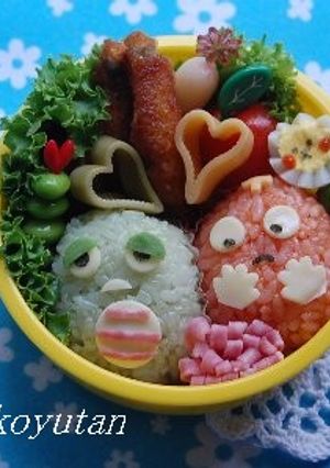 ガチャピンとムックのお弁当（キャラ弁）-レシピのメイン写真
