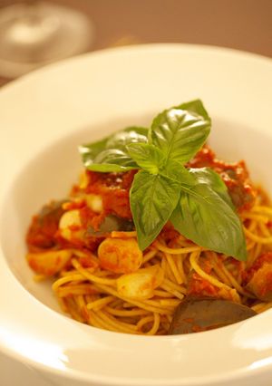 お茄子と小玉葱のスパゲッティ:)-レシピのメイン写真