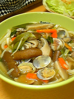 きのことアサリの中華風塩うどん-レシピのメイン写真