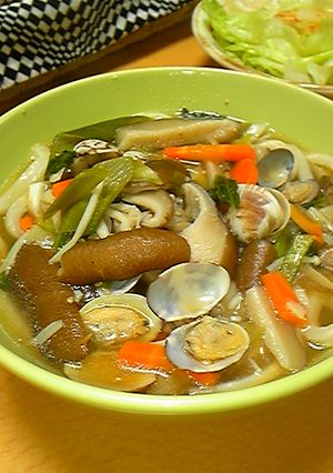 きのことアサリの中華風塩うどん-レシピのメイン写真