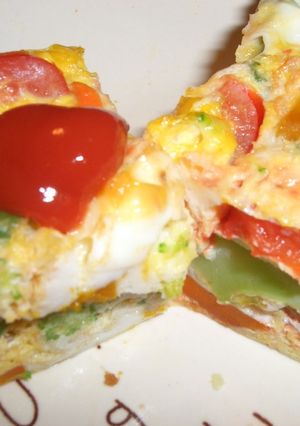 レンジでカラフルなスパニッシュオムレツ!-レシピのメイン写真