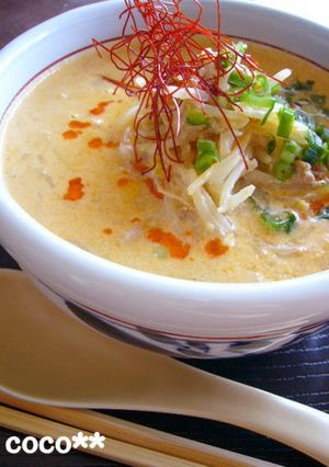 たっぷりもやしで☆豆乳坦々スープ-レシピのメイン写真
