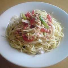 ヘルシー☆ポン酢ツナトマトパスタ-レシピのメイン写真