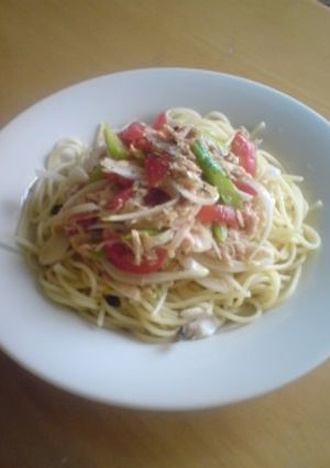 ヘルシー☆ポン酢ツナトマトパスタ-レシピのメイン写真