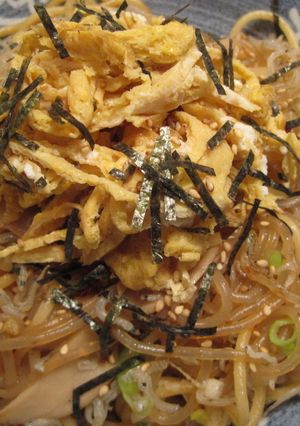 ちりめんとねぎのしらたき入りパスタ♪-レシピのメイン写真