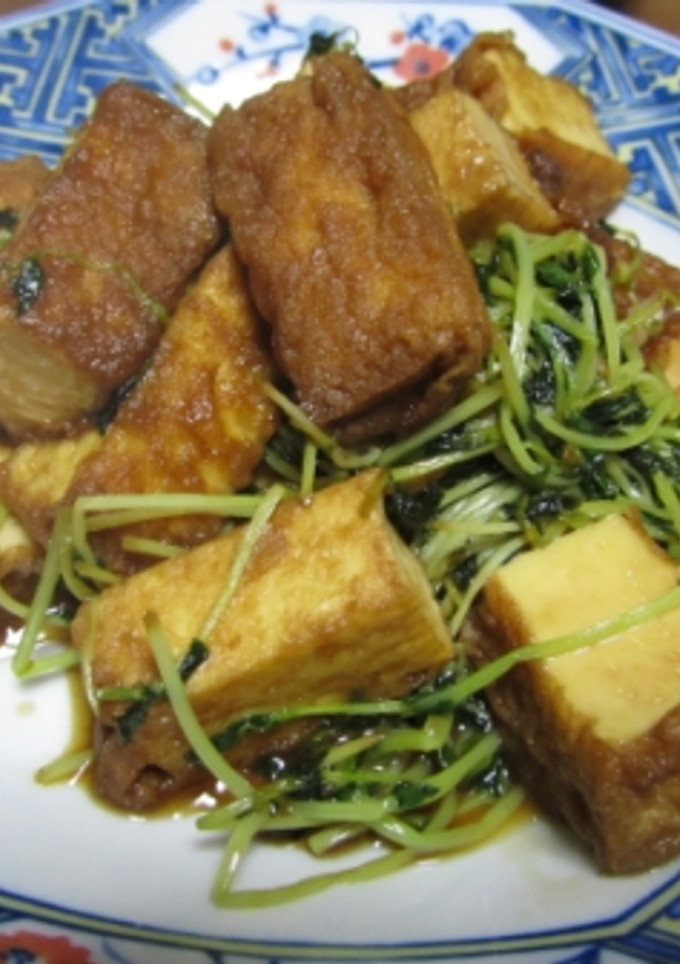 厚揚げと豆苗のオイスター炒め-レシピのメイン写真