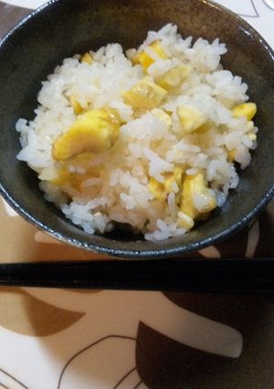 茹で栗で☆モチモチおこわな栗ごはん♪-レシピのメイン写真