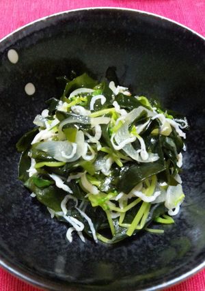 豆苗とじゃこわかめのお浸し-レシピのメイン写真