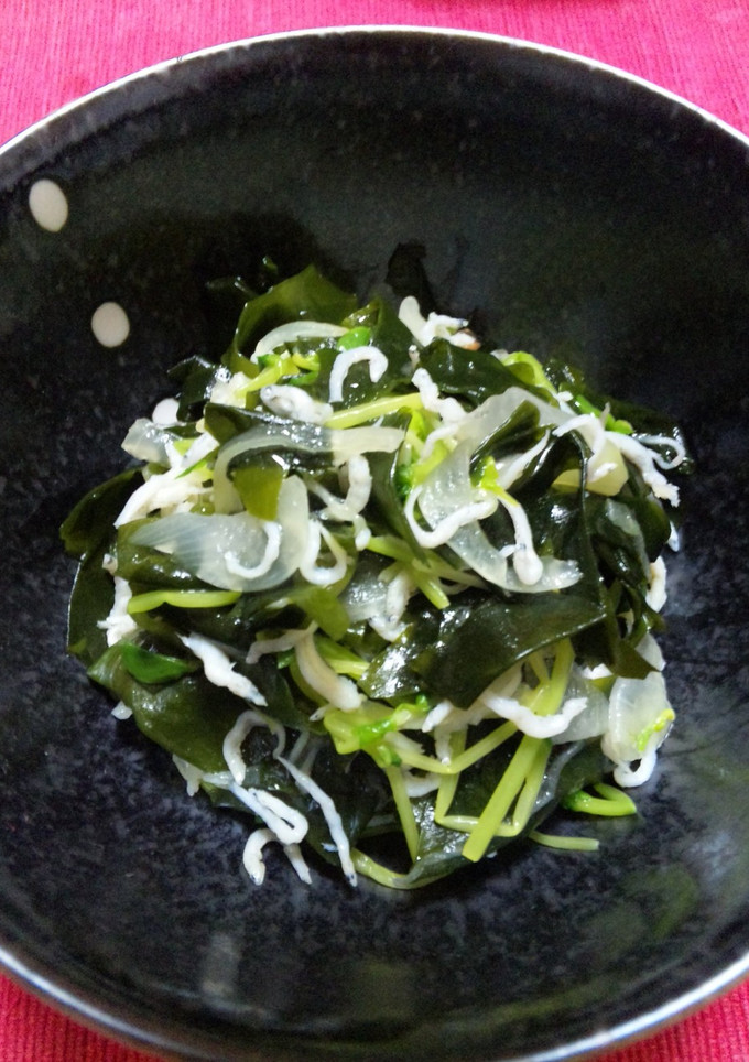 豆苗とじゃこわかめのお浸し-レシピのメイン写真