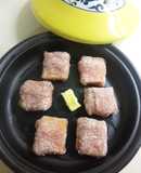 タジン鍋 de 豚肉のチーズ＆カボチャ巻