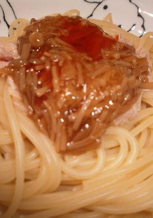 簡単かけるだけ!ツナとなめたけのパスタ♥-レシピのメイン写真