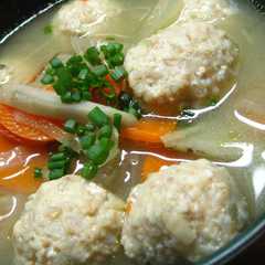 รูปของ 温まる～★鶏団子のお味噌汁☆