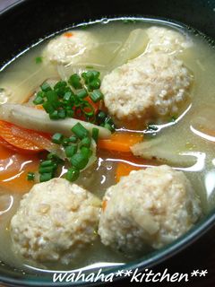 温まる~★鶏団子のお味噌汁☆-レシピのメイン写真