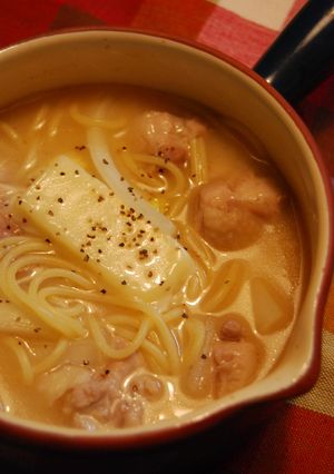 ひとりランチに❀チーズ鍋スープパスタ-レシピのメイン写真