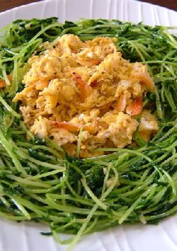 豆苗とたまごの炒め物-レシピのメイン写真