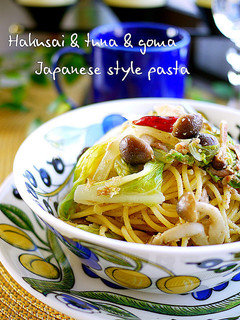 白菜とツナの胡麻和風パスタ♪-レシピのメイン写真