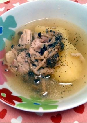 鶏としめじとジャガイモの塩スープ-レシピのメイン写真