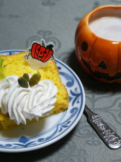 ハロウィンにパンプキンのシフォンケーキ♪-レシピのメイン写真