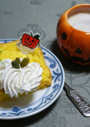 ハロウィンにパンプキンのシフォンケーキ♪-レシピのメイン写真