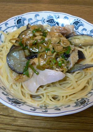 ナスと鶏肉のスパゲッティ-レシピのメイン写真