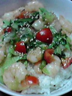 えび・レタ・トマの中華丼-レシピのメイン写真