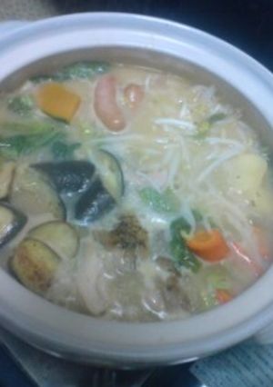 白みそ仕立てチーズ鍋スープ-レシピのメイン写真