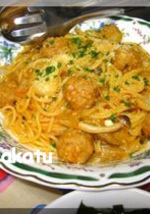 お鍋ひとつで♪ミートボールパスタ-レシピのメイン写真